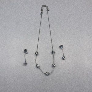 Lia Sophia mirrorball necklace & earrings